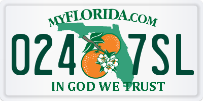 FL license plate 0247SL