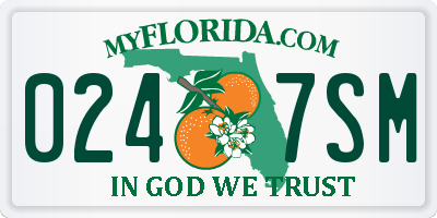 FL license plate 0247SM