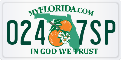 FL license plate 0247SP
