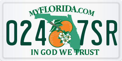 FL license plate 0247SR