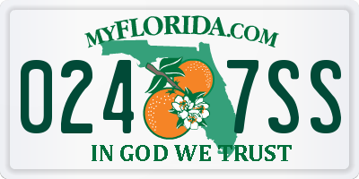 FL license plate 0247SS