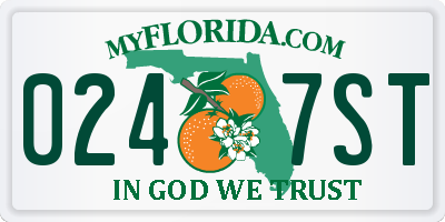 FL license plate 0247ST