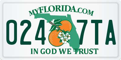 FL license plate 0247TA