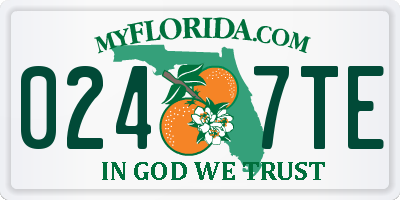 FL license plate 0247TE