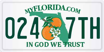 FL license plate 0247TH