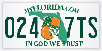 FL license plate 0247TS
