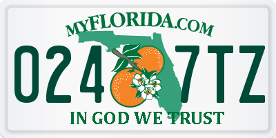 FL license plate 0247TZ