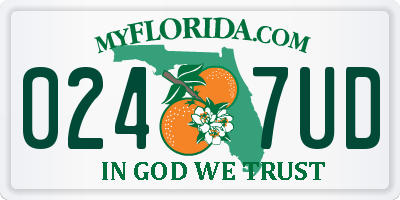 FL license plate 0247UD
