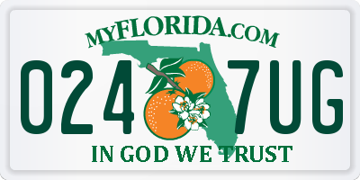 FL license plate 0247UG
