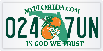 FL license plate 0247UN