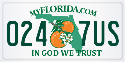 FL license plate 0247US