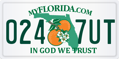FL license plate 0247UT