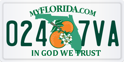 FL license plate 0247VA