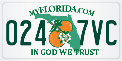 FL license plate 0247VC