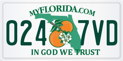 FL license plate 0247VD