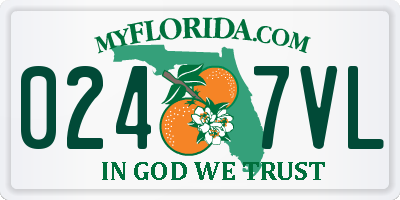 FL license plate 0247VL