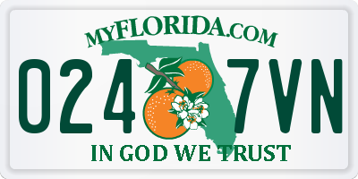 FL license plate 0247VN