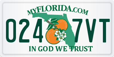 FL license plate 0247VT