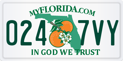 FL license plate 0247VY