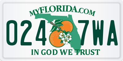 FL license plate 0247WA