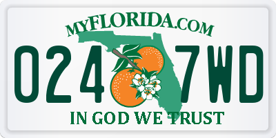 FL license plate 0247WD