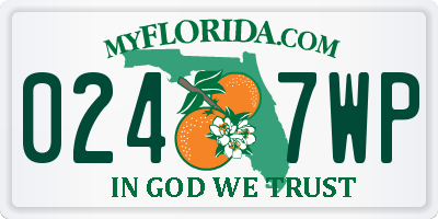 FL license plate 0247WP