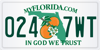 FL license plate 0247WT