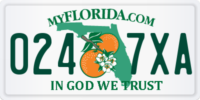 FL license plate 0247XA