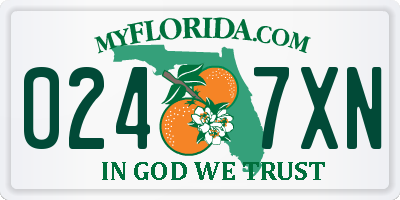 FL license plate 0247XN