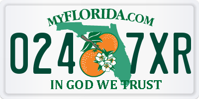 FL license plate 0247XR