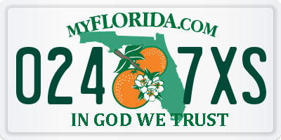 FL license plate 0247XS