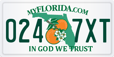 FL license plate 0247XT