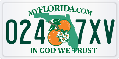 FL license plate 0247XV