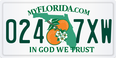 FL license plate 0247XW