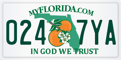 FL license plate 0247YA