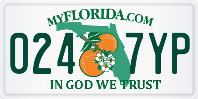 FL license plate 0247YP