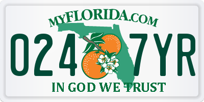 FL license plate 0247YR