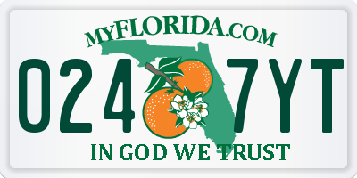 FL license plate 0247YT