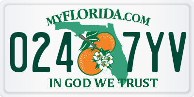FL license plate 0247YV