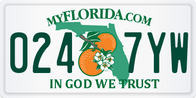 FL license plate 0247YW