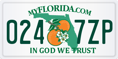 FL license plate 0247ZP