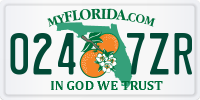 FL license plate 0247ZR