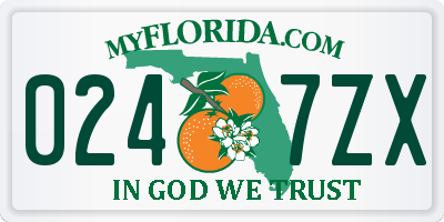 FL license plate 0247ZX