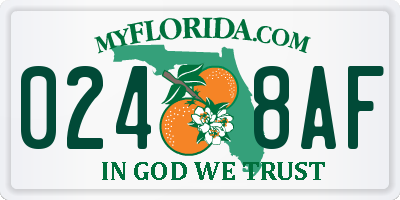 FL license plate 0248AF