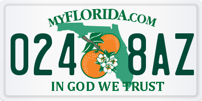 FL license plate 0248AZ