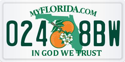 FL license plate 0248BW