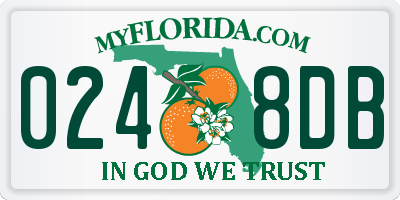 FL license plate 0248DB