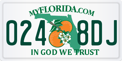 FL license plate 0248DJ