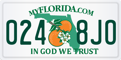 FL license plate 0248JO