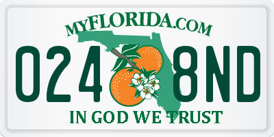 FL license plate 0248ND
